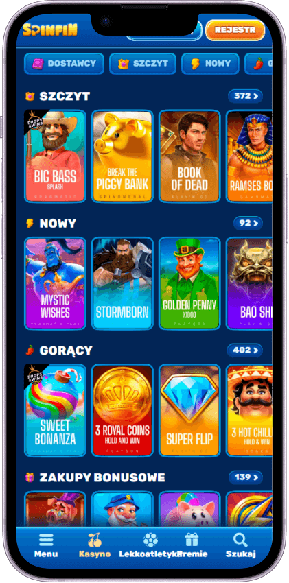 Spinfin Casino Gry